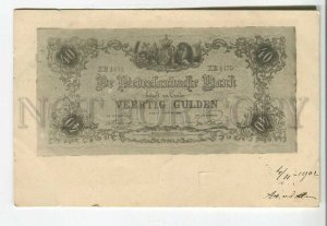 481717 1902 year Holland advertising banknote Bona 40 guilders Vintage RPPC