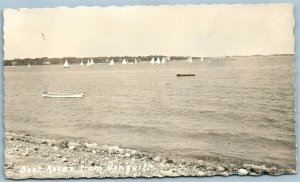 NONQUITT MA BOAT RACES VINTAGE REAL PHOTO POSTCARD RPPC