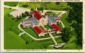 1930s Aerial View Victory Noll Mother House and Novitiate Huntington IN Postcard