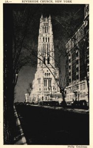 Vintage Postcard 1920's Riverside Roman Catholic Church New York N.Y. Religious