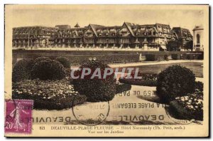 Old Postcard Deauville Beach Fleurie Normandy Hotel View of the gardens