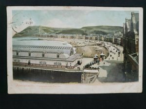 Vintage Postcard Aberystwith Promenade & Pavilion Wales UK posted 1904 PC394