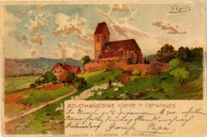 CPA AK PLOCHINGEN Altes schwabische Kirche LITHO GERMANY (863570)