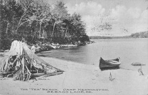 Sebago Lake Maine The Tea Beach Camp Kennington Vintage Postcard AA50227