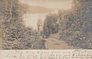 CRANDON WISCONSIN~Approach to Stone Lake~1900s REAL PHOTO POSTCARD