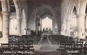 BOSHAM SUSSEX UK INTERIOR OF HOLY TRINITY~REAL PHOTO POSTCARD