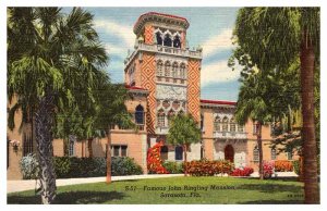 Postcard HOUSE SCENE Sarasota Florida FL AU8317