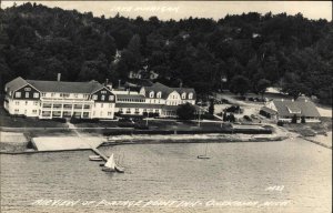 Onekama Michigan MI Portage Point Inn Harbor Real Photo Vintage Postcard