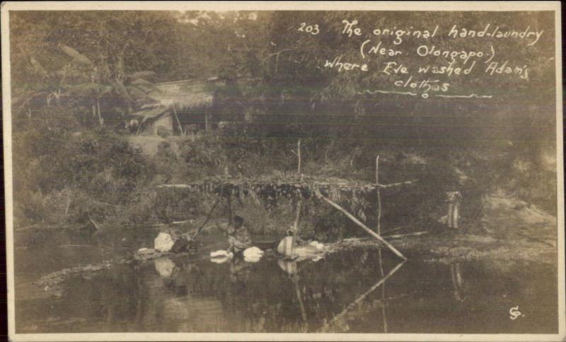 Philippines Olongapo Where Eve Washed Adam's Clothes Real Photo Postcard