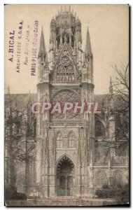 Old Postcard Rouen Tower of Saint Ouen and portal Marmousets