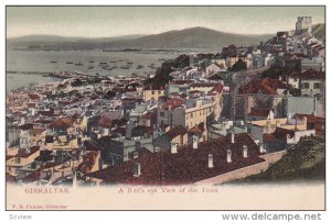 GIBRALTAR, 1900-1910s; A Bird's Eye View Of The Town