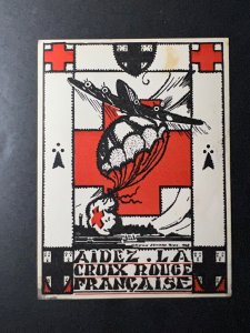 1948 Mint France Postcard French Red Cross Aide Parachute Plane 2