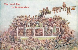 Postcard 1920s Scotland UK Tayport Greengate bus comic humor undivided 23-13783