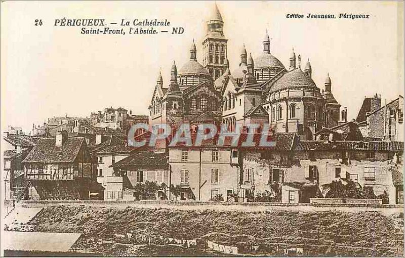 Old Postcard 24 perigueux cathedral saint front apse