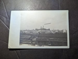 Mint Germany Aviation PPC Zeppelin Airship Postcard Flight Over City