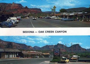 VINTAGE CONTINENTAL SIZE POSTCARD 1970s STREET SCENES SEDONA OAK CREEK CANYON