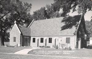 Winterset Iowa~St Paul's Lutheran Church~Sign~1950s Real Photo Postcard~RPPC