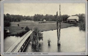 Orange Texas TX Susnet Grove Country Club Vintage Postcard