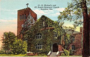 ANNISTON, AL Alabama ST MICHAEL'S & ALL ANGELS EPISCOPAL CHURCH c1940's Postcard