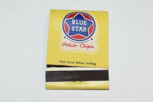 Blue Star Rippled Potato Chips Advertising 20 Strike Matchbook
