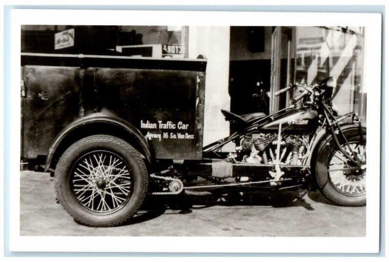 c1930's Indian Motorcycle Occupational #6 San Francisco CA RPPC Photo Postcard