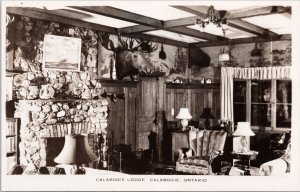 Calabogie Lodge Calabogie Ontario ON Taxidermy Moose ?? c1947 RPPC Postcard H45