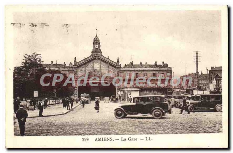 Old Postcard Amiens Train