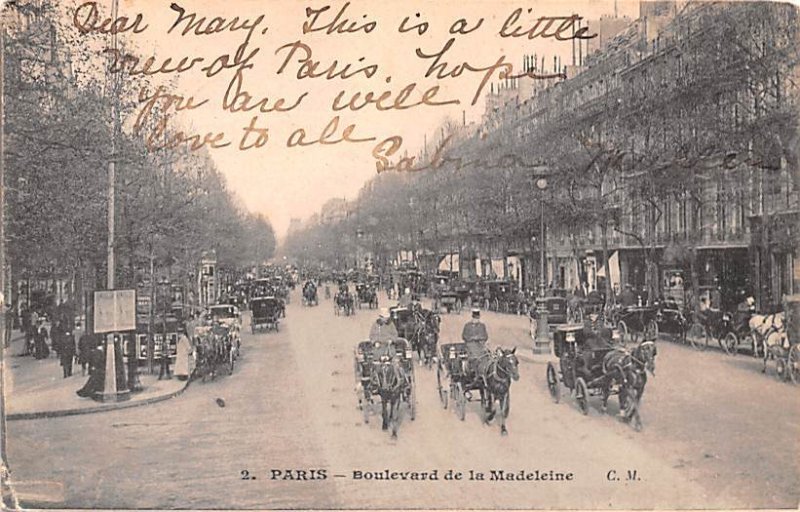 Boulevard de la Madeleine Paris France 1905 