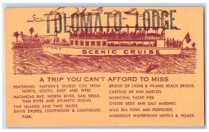 Victory II Scenic Cruises Matanzas Bay Advertising St. Augustine FL Postcard