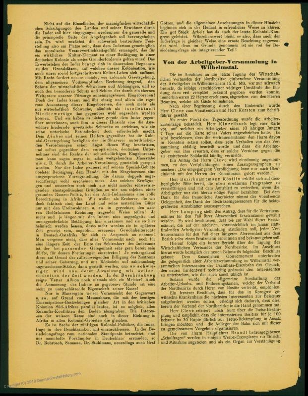 Germany 1910 E Africa Deutsche Ost-Afrika Usambara Post Complete Newspaper 73337