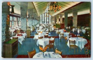 Alberta Canada Postcard Picture Windows of Dining at Jasper Park Lodge c1950's