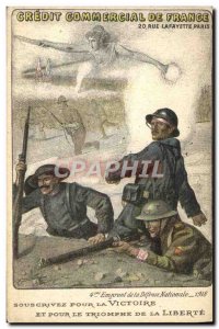 Old Postcard Militaria Credit Commercial de France Loan of the National Defense