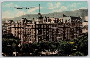 Montreal Hotel Windsor Quebec Canada CA Trees And Building Landmark Postcard