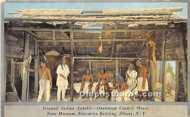 Iroquois Indian Exhibit, Onondaga Council House State Museum, Albany, NY, USA...