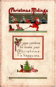 Christmas Tidings Santa Pulling Sled BIN