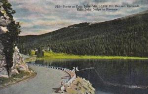 Colorado Denver Scene At Echo Lake Echo Lake Lodge In Distance