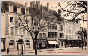 BEAUNE -Rue Carnot - Place Monge Shopping District Antique Building Postcard