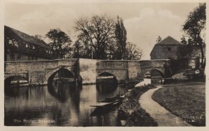 Brandon Bridge Suffolk Boat Canoe Rippling Water RPC Postcard