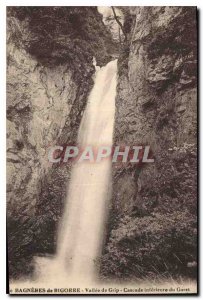 Old Postcard Bagneres de Bigorre Vallee Grip lower waterfall Garet