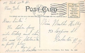 Statue of Liberty New York City, USA 1912 Missing Stamp light postal marking ...