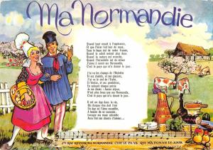 B99250 ma normandie couple cow  music france  costumes types ethnics folklore