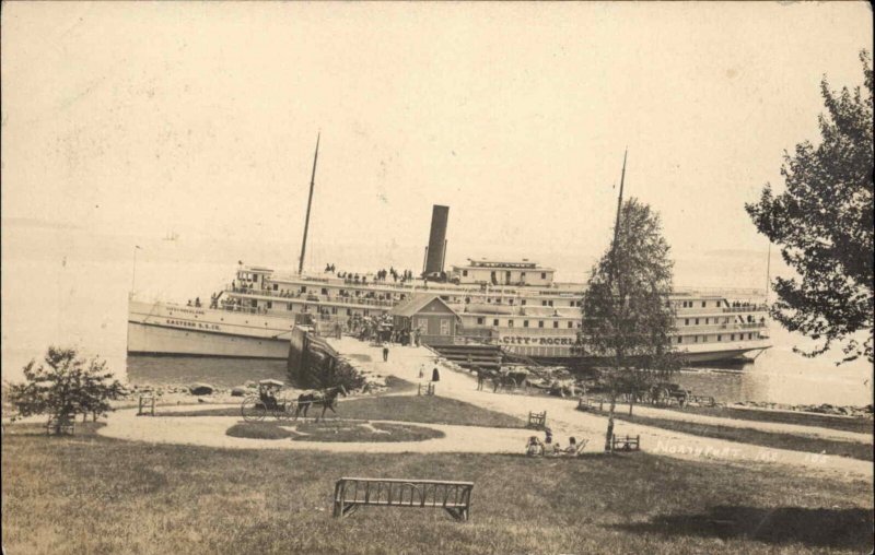 Northport? ME Steamship City of Rockland Ship c1910 Real Photo Postcard