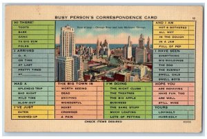 View Of Loop Chicago River And Lake Michigan Correspondence Checklist Postcard 