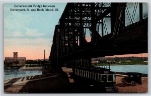 Government Bridge Between Davenport IA And Rock Island IL~Vintage Postcard