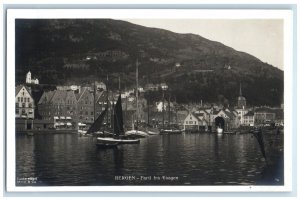 c1920's Parti Fra Vaagen Bergen Norway Antique Unposted RPPC Photo Postcard