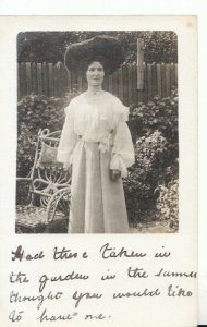 Ancestors Postcard - Real Photo of a Lady Stood in Her Summer Garden - TZ12323