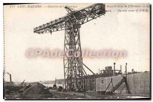 Postcard Old St Nazaire Chantiers de l'Atlantique new 150 ton crane