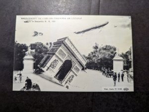 Mint France Zeppelin Postcard Removal of the Arc De Triomphe from LEtoile