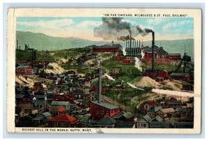 1926 Factory View, Richest Hill In The World Butte Montana MT Postcard 