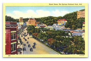 Street Scene Hot Springs National Park Arkansas Postcard